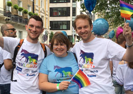 Matt, Sam and Sean at Pride