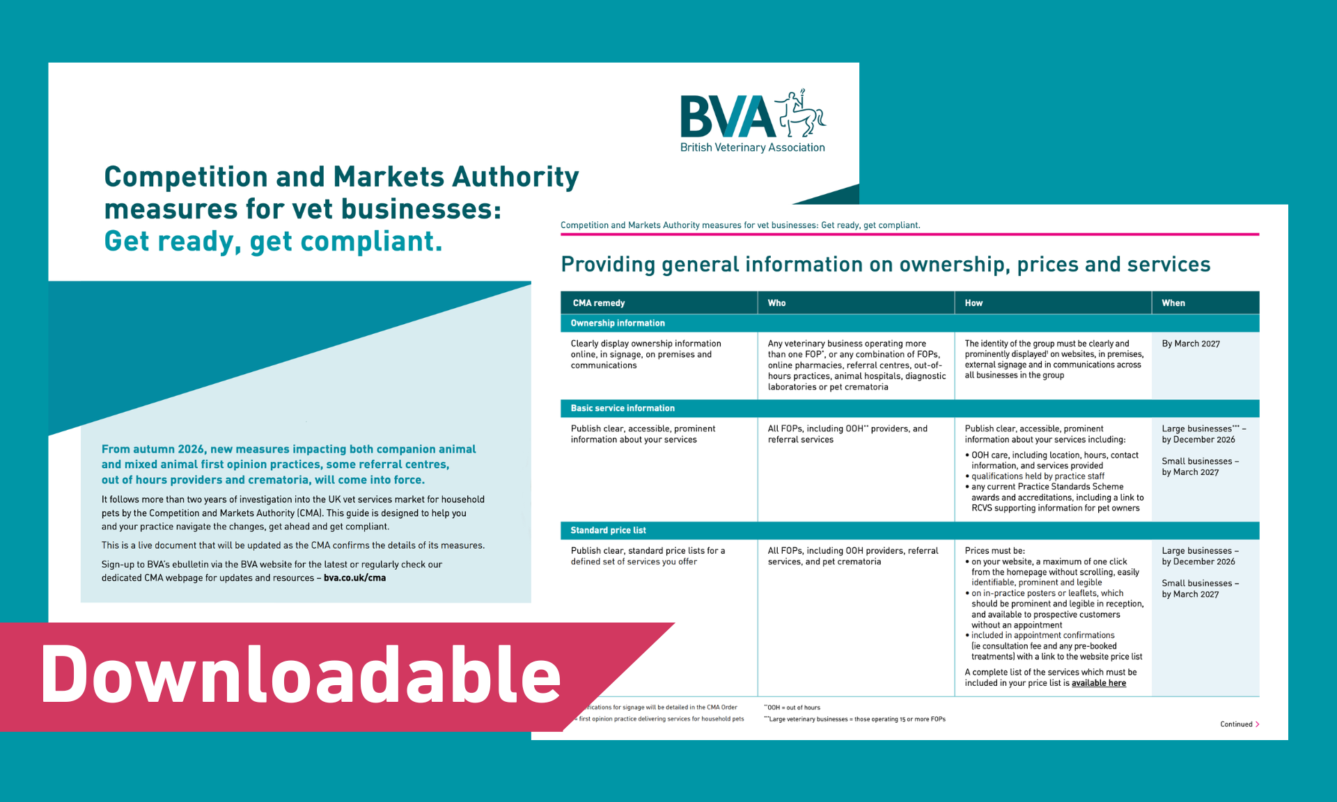 Competition and Markets Authority measures for vet businesses: Get ready, get compliant Image